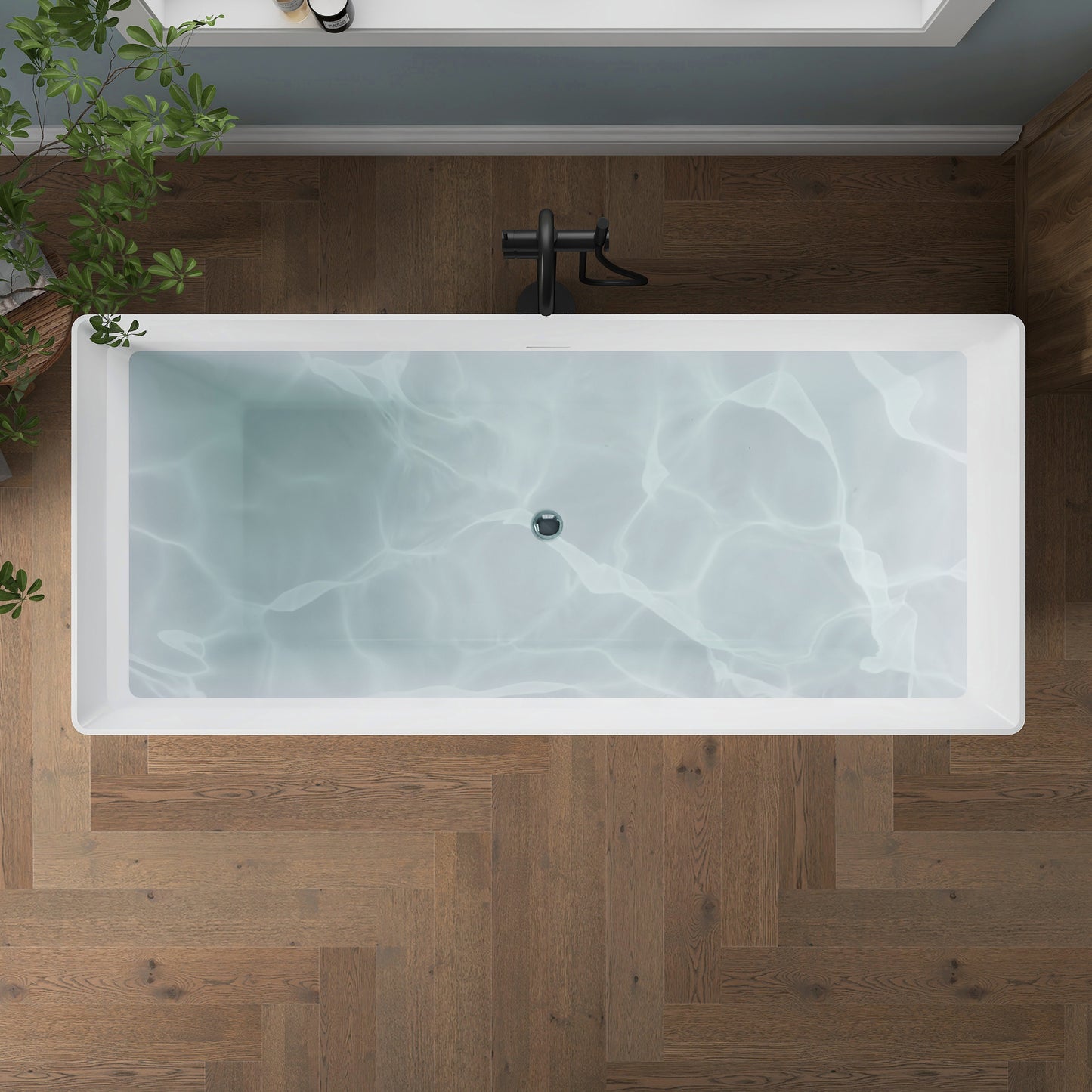 Medunjess 67'' Bowen Freestanding Acrylic Tub Deep Soaking Bathtub