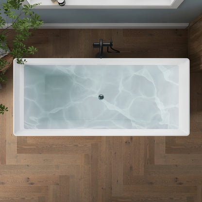 Medunjess 67'' Bowen Freestanding Acrylic Tub Deep Soaking Bathtub