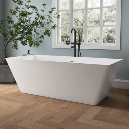 Medunjess 67'' Bowen Freestanding Acrylic Tub Deep Soaking Bathtub