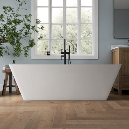 Medunjess 67'' Bowen Freestanding Acrylic Tub Deep Soaking Bathtub