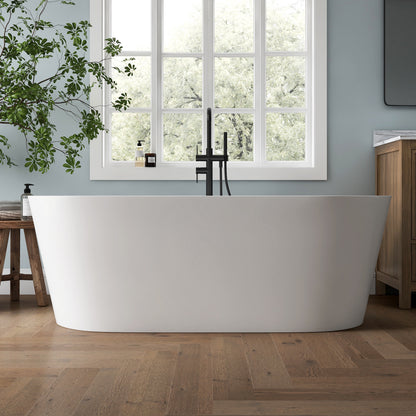 Medunjess 67'' Tide Acrylic Freestanding Tub Freestanding Soaking Bathtub