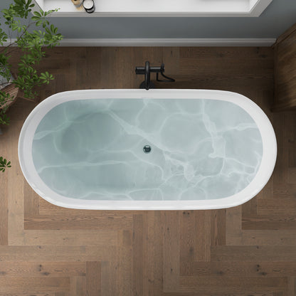 Medunjess 67'' Nova Acrylic Freestanding Tub Freestanding Soaking Bathtub
