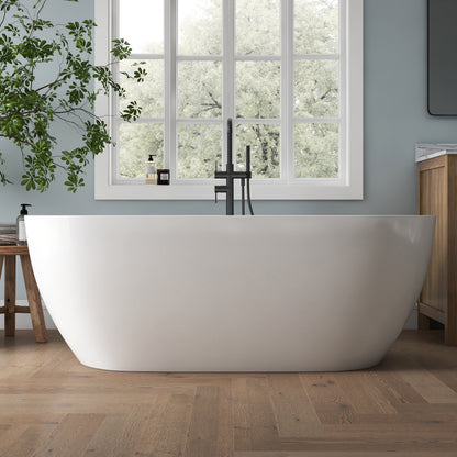 Medunjess 67'' Nova Acrylic Freestanding Tub Freestanding Soaking Bathtub