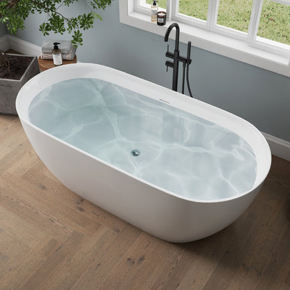 Medunjess 67'' Nova Acrylic Freestanding Tub Freestanding Soaking Bathtub