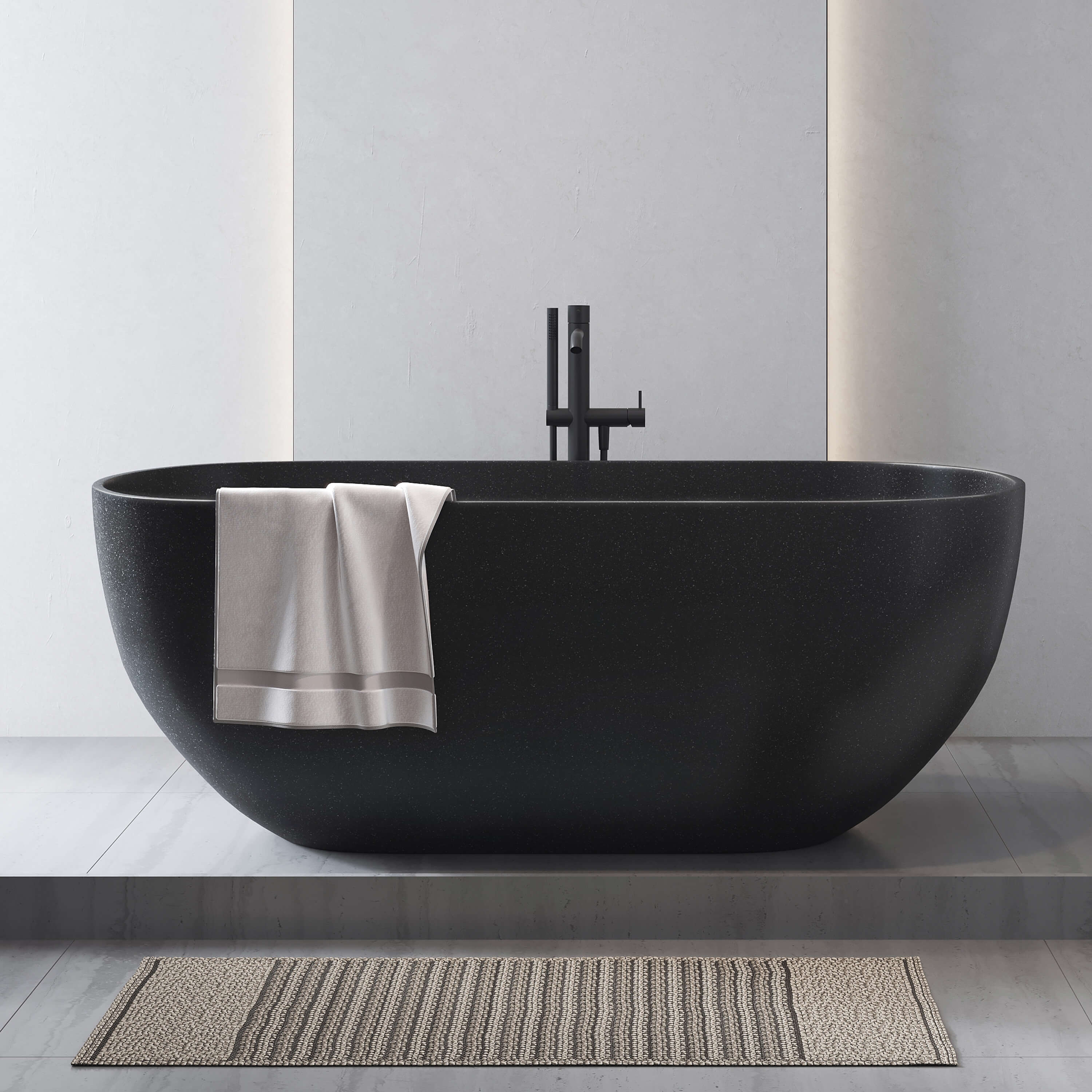 63-Inch Terrazzo Freestanding Bathtub | Solid Surface – Medunjess