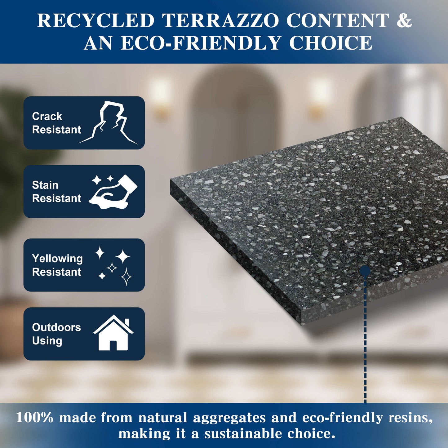 Medunjess 65'' Pietrisco Freestanding Terrazzo Bathtub