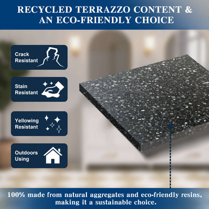 Medunjess 65'' Pietrisco Freestanding Terrazzo Bathtub