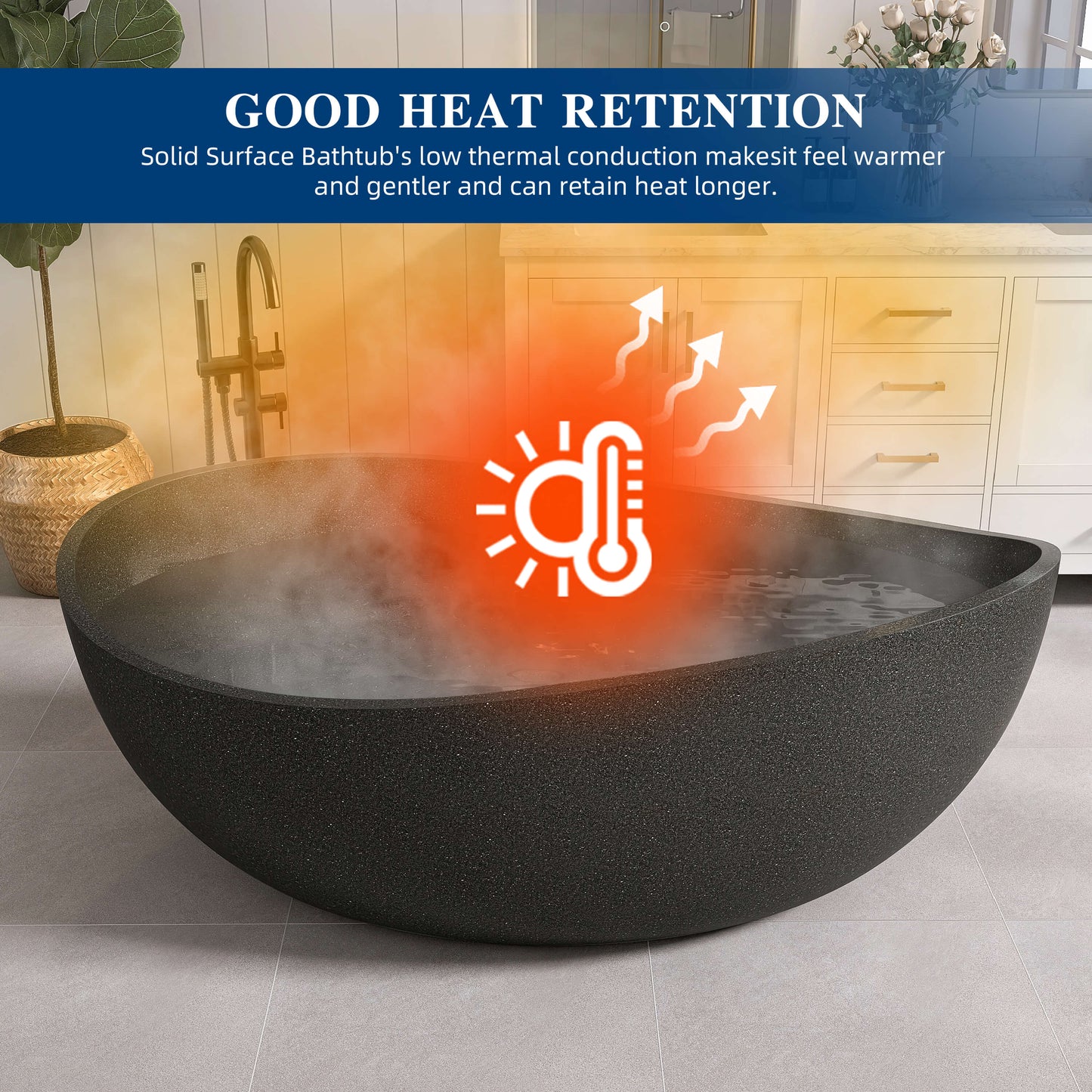 Medunjess 65'' Pietrisco Freestanding Terrazzo Bathtub