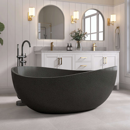Medunjess 65'' Pietrisco Freestanding Terrazzo Bathtub
