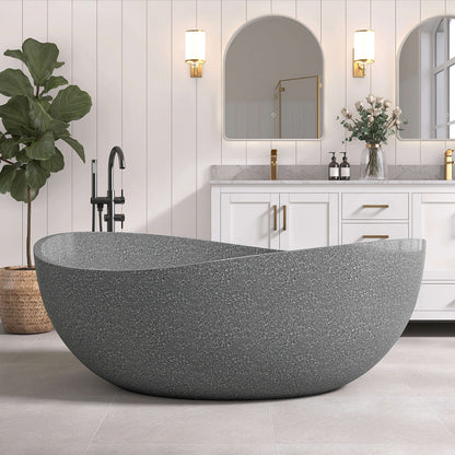 Medunjess 65'' Pietrisco Freestanding Terrazzo Bathtub
