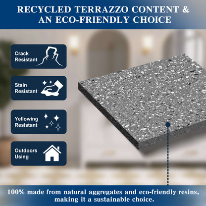 Medunjess 65'' Pietrisco Freestanding Terrazzo Bathtub