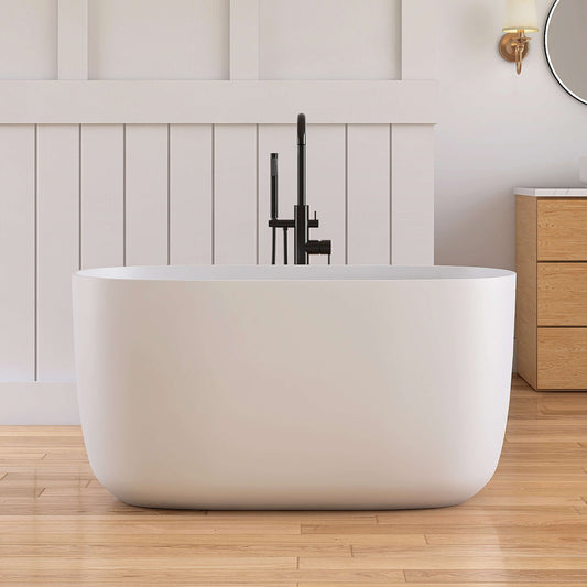 Medunjess 47'' Quaria Freestanding Bathtub Solid Surface Stone