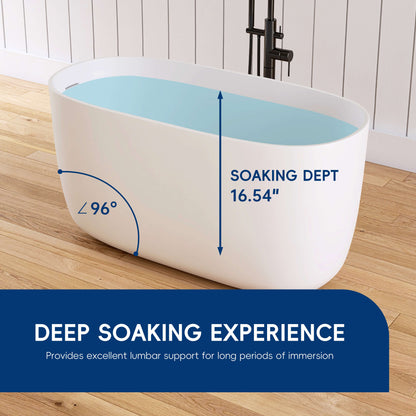 Medunjess 47'' Quaria Freestanding Bathtub Solid Surface Stone