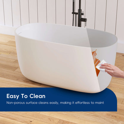 Medunjess 47'' Quaria Freestanding Bathtub Solid Surface Stone