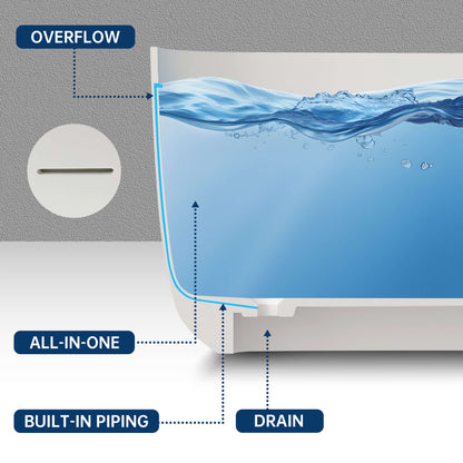 Medunjess 47'' Quaria Freestanding Bathtub Solid Surface Stone