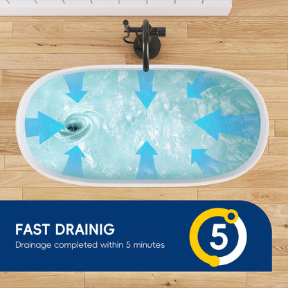 Medunjess 47'' Quaria Freestanding Bathtub Solid Surface Stone