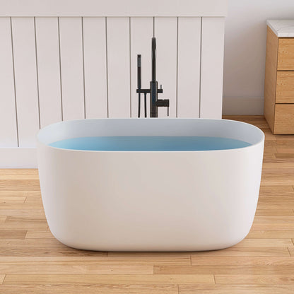 Medunjess 47'' Quaria Freestanding Bathtub Solid Surface Stone