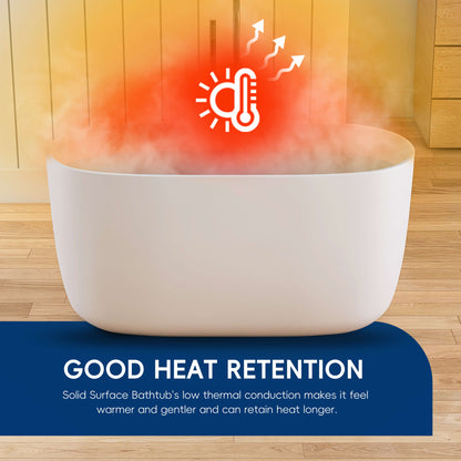 Medunjess 47'' Quaria Freestanding Bathtub Solid Surface Stone