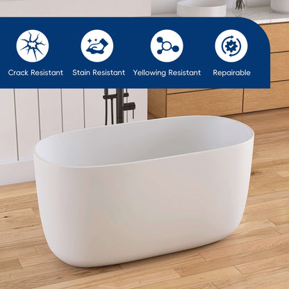 Medunjess 47'' Quaria Freestanding Bathtub Solid Surface Stone