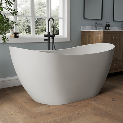 Medunjess 60" Alba Acrylic Freestanding Bathtub Deep Soaking Tub