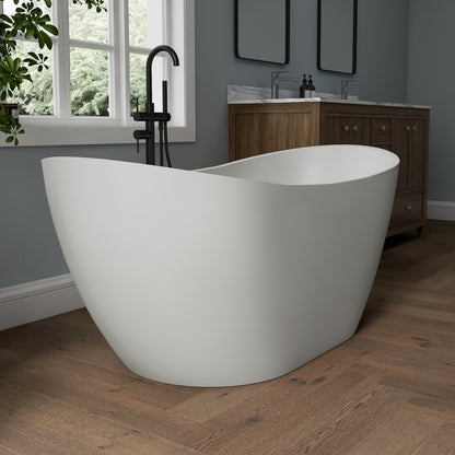 Medunjess 60" Alba Acrylic Freestanding Bathtub Deep Soaking Tub
