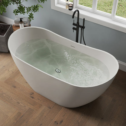 Medunjess 60" Alba Acrylic Freestanding Bathtub Deep Soaking Tub