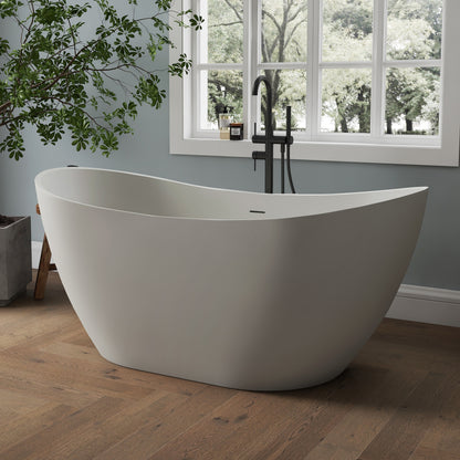 Medunjess 60" Alba Acrylic Freestanding Bathtub Deep Soaking Tub