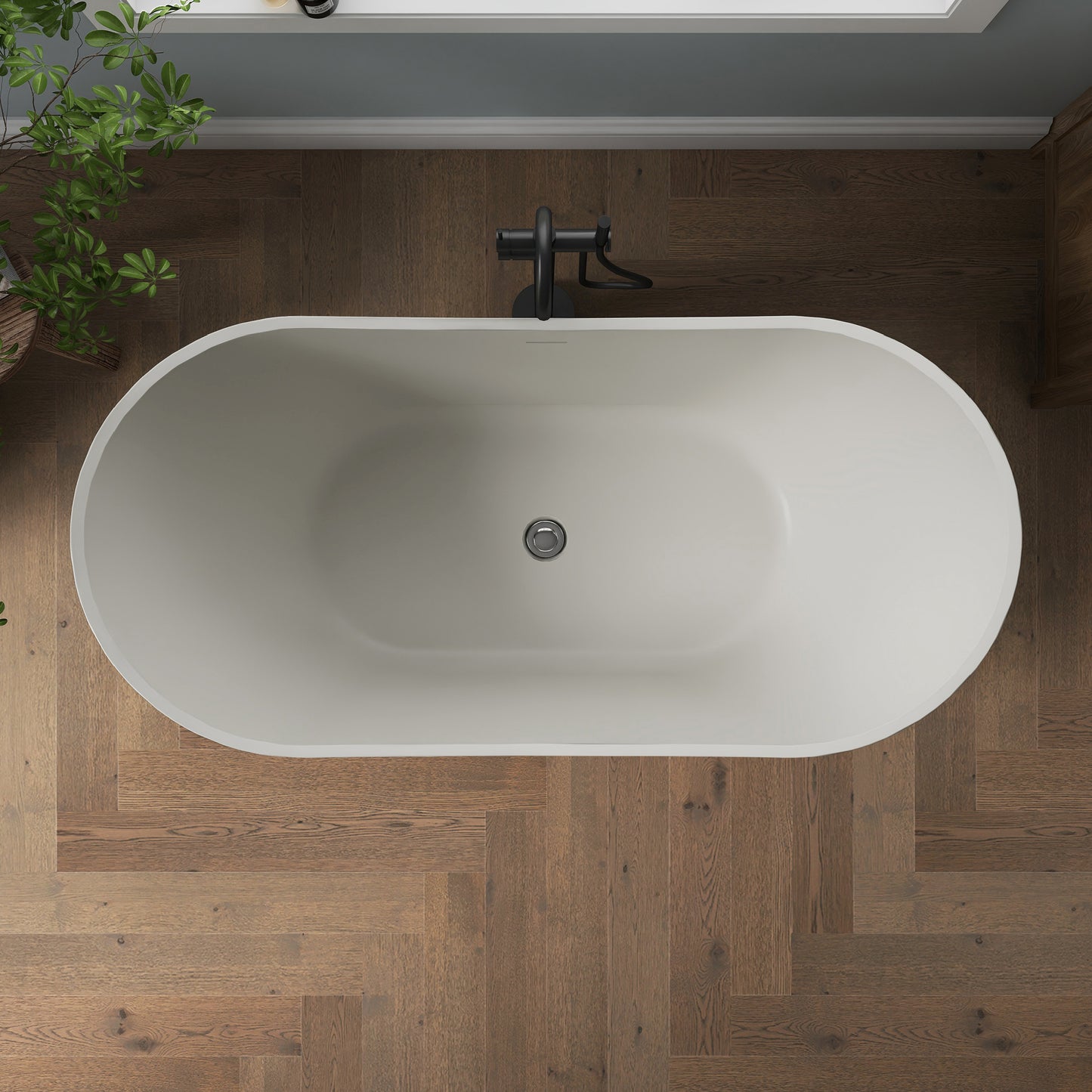 Medunjess 60" Alba Acrylic Freestanding Bathtub Deep Soaking Tub