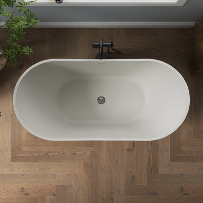 Medunjess 60" Alba Acrylic Freestanding Bathtub Deep Soaking Tub
