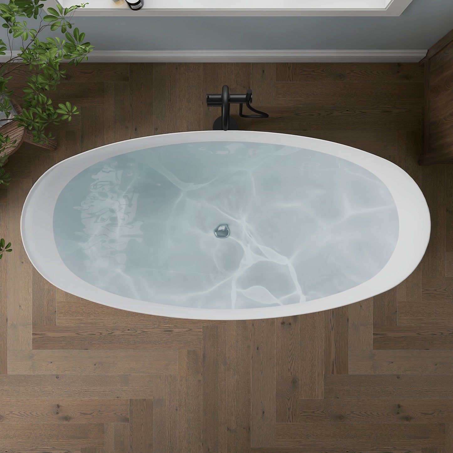 Medunjess 65" Modern Acrylic Freestanding Bathtub Deep Soaking Tub