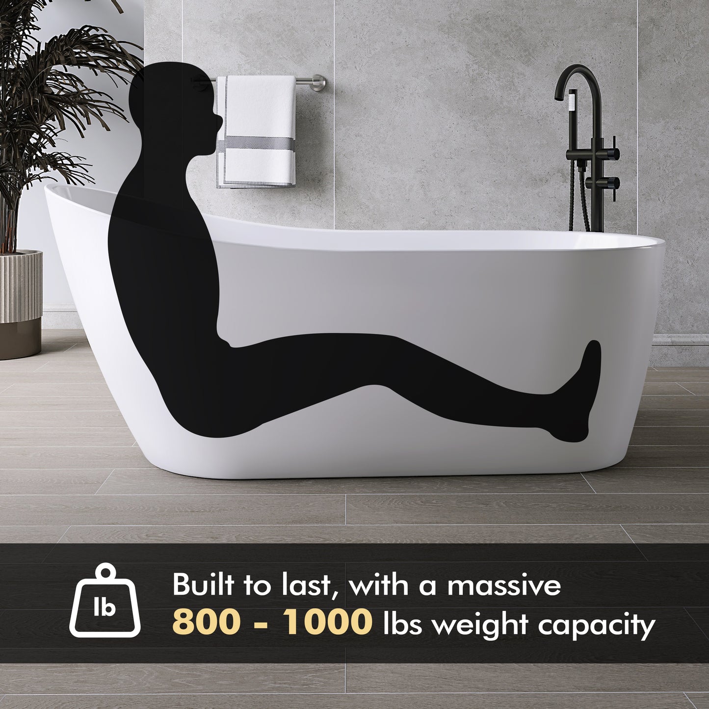 Medunjess 67'' Legacy Freestanding acrylic Bathtub