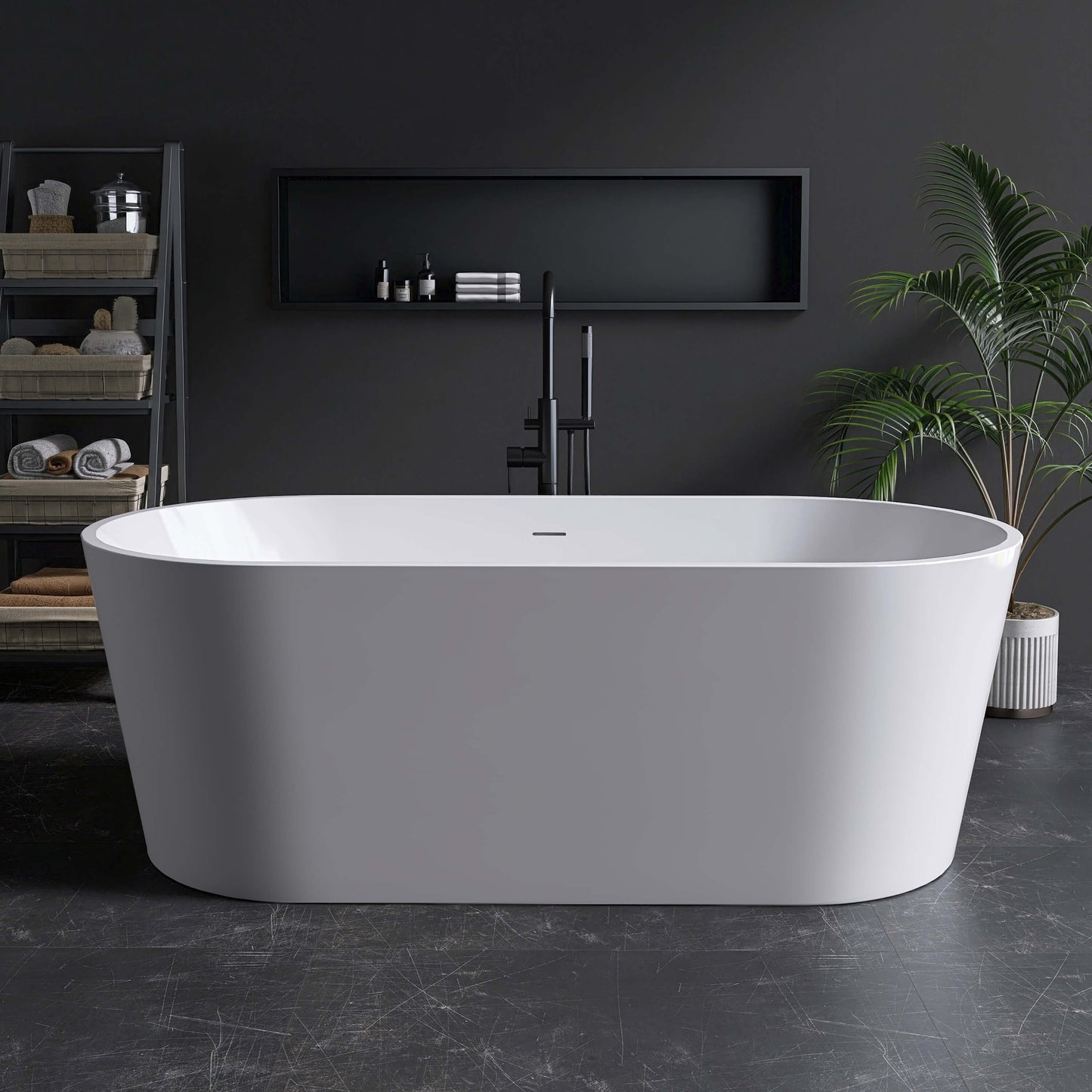 Medunjess 67” Lumina Freestanding acrylic bathtub