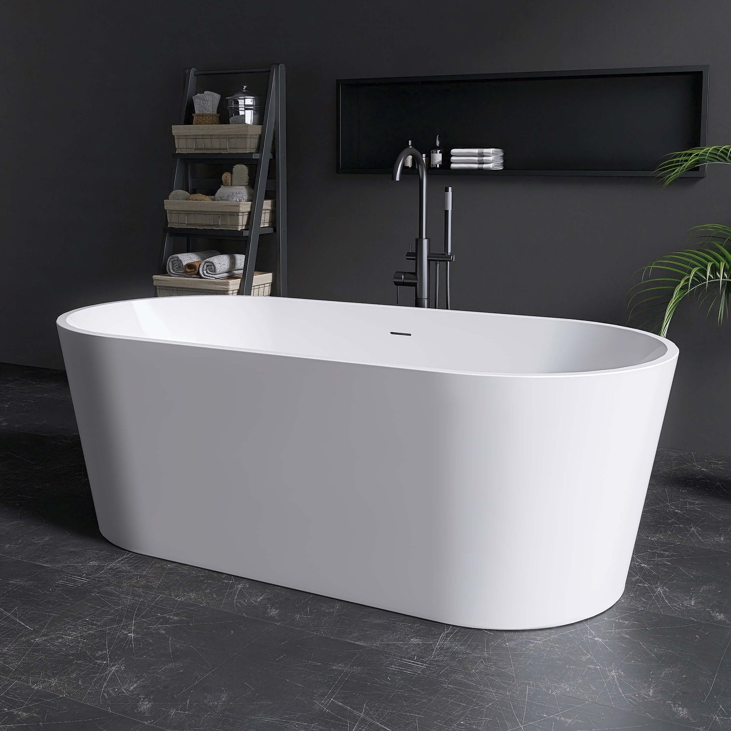 Medunjess 67” Lumina Freestanding acrylic bathtub