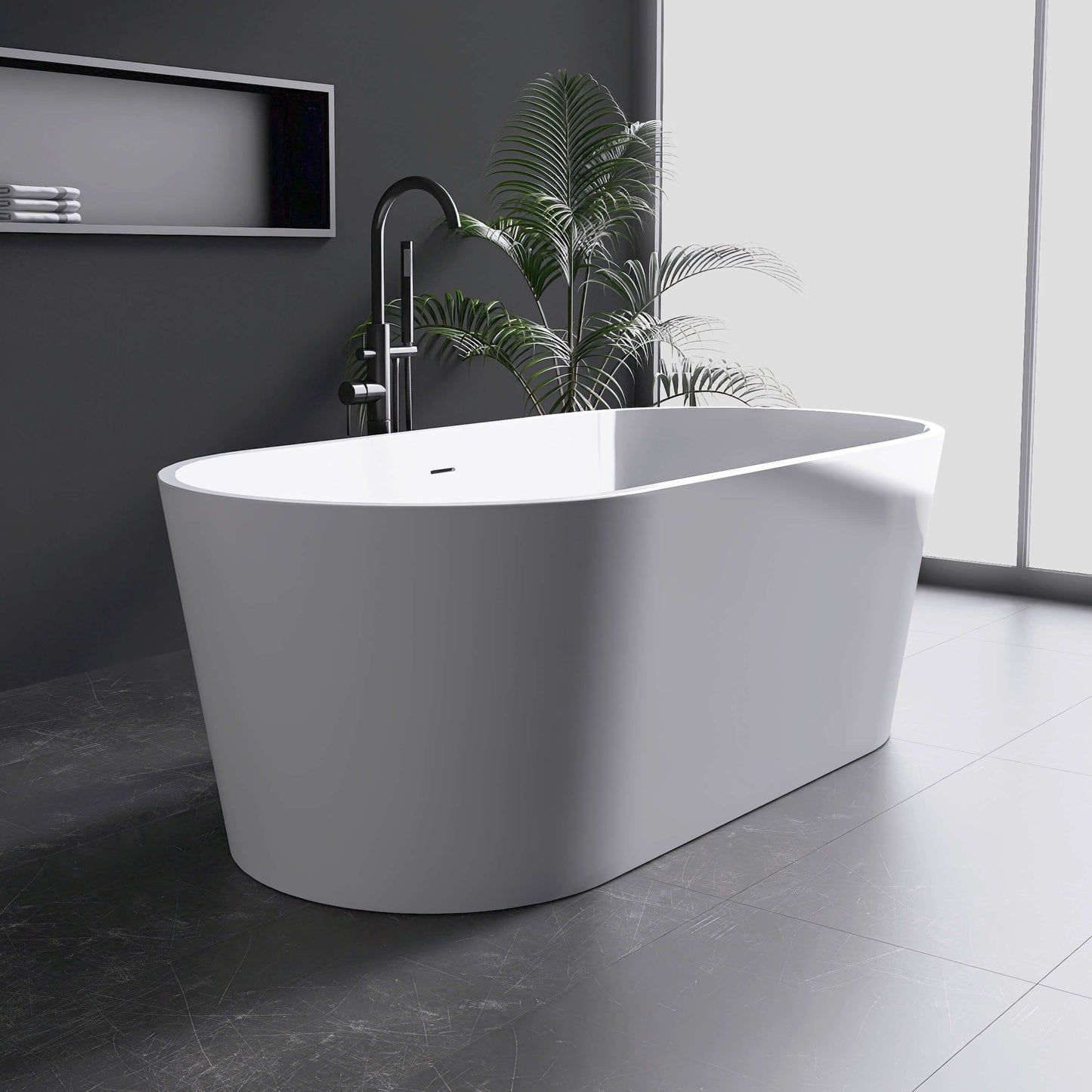 Medunjess 67” Lumina Freestanding acrylic bathtub
