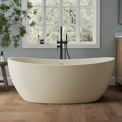 Medunjess 61'' Milk-Coffee Ethos Freestanding acrylic bathtub
