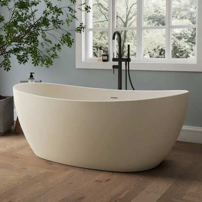 Medunjess 61'' Milk-Coffee Ethos Freestanding acrylic bathtub