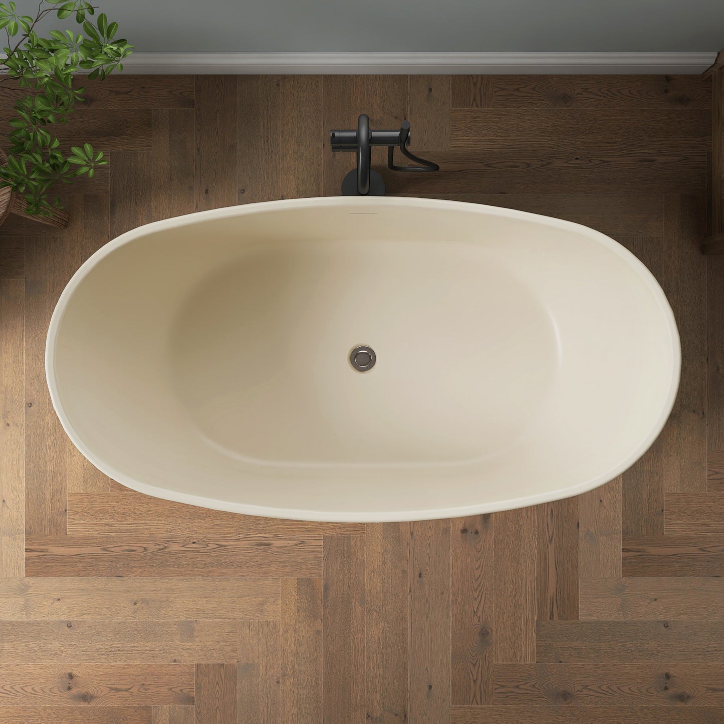 Medunjess 61'' Milk-Coffee Ethos Freestanding acrylic bathtub