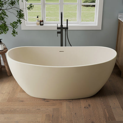 Medunjess 61'' Milk-Coffee Ethos Freestanding acrylic bathtub