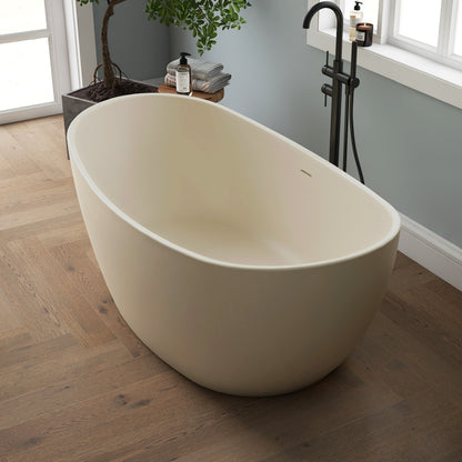 Medunjess 61'' Milk-Coffee Ethos Freestanding acrylic bathtub