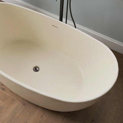 Medunjess 61'' Milk-Coffee Ethos Freestanding acrylic bathtub
