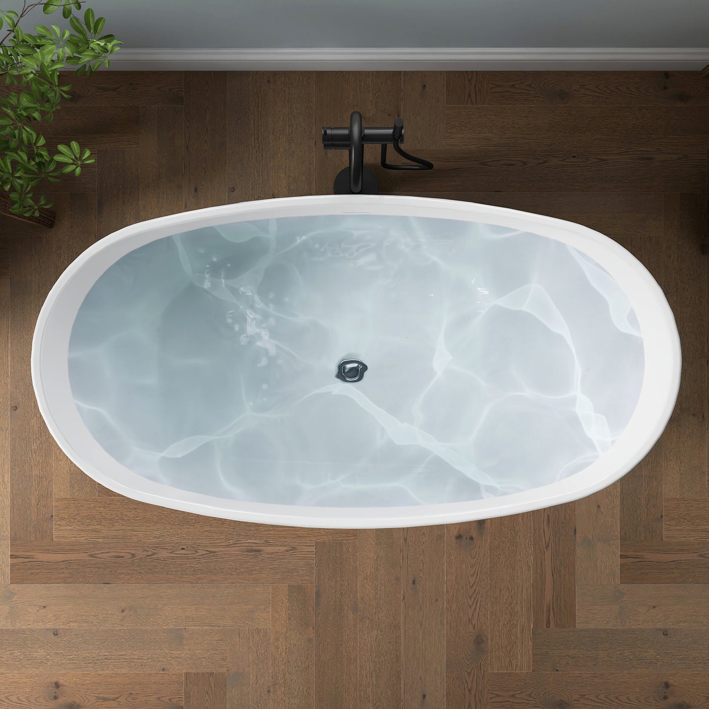 Medunjess 60'' Void Freestanding Tub Deep Soaking Acrylic Bathtub