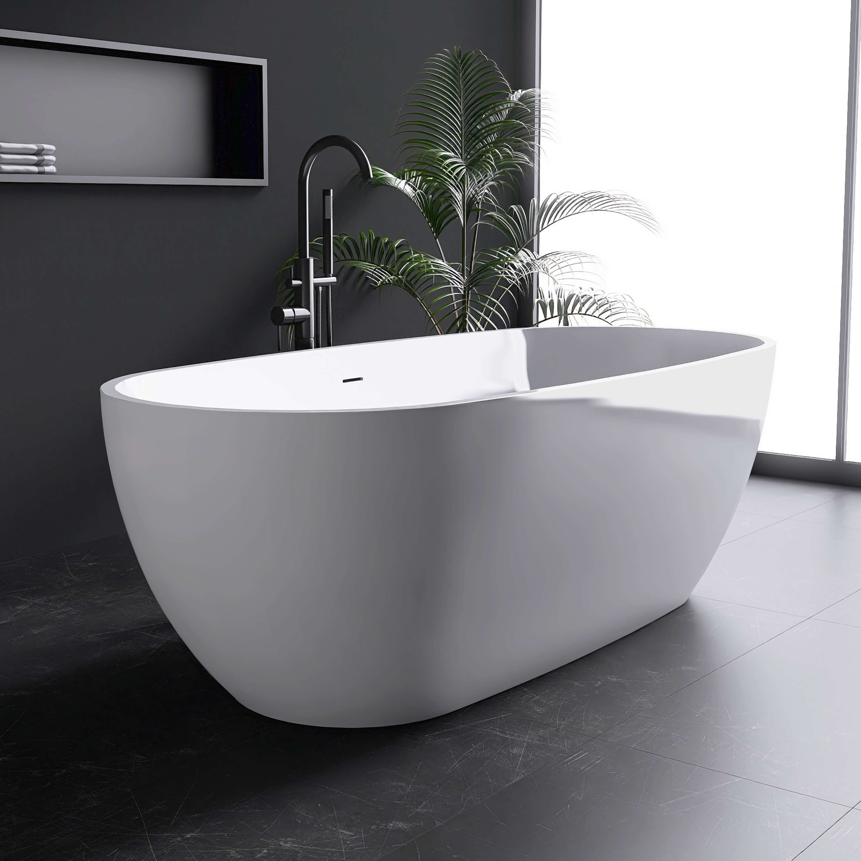 Medunjess 71'' Form Freestanding acrylic bathtub