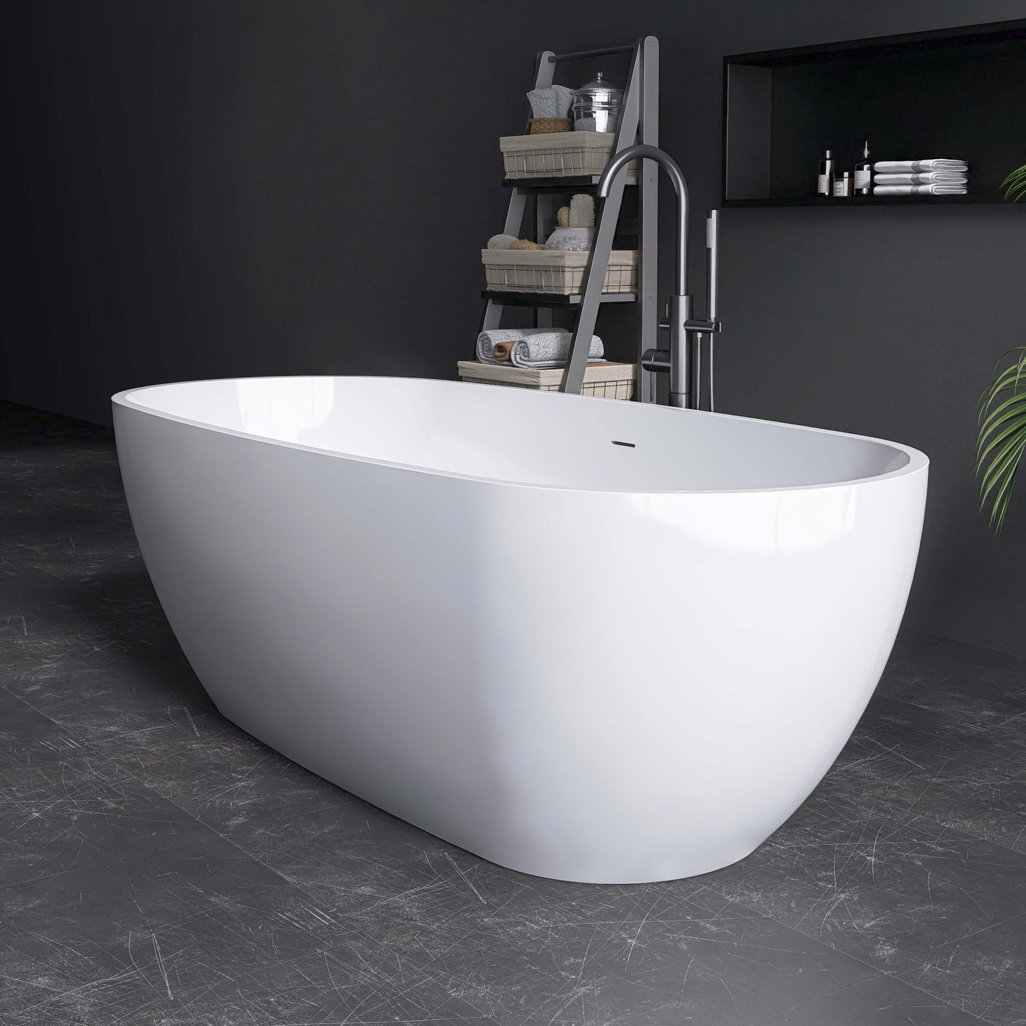 Medunjess 71” Form Freestanding acrylic bathtub