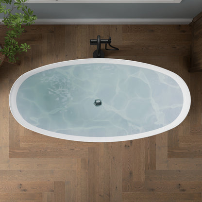 Medunjess 65" Minimalist Acrylic Freestanding Bathtub Soaking Tub