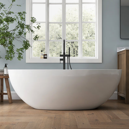 Medunjess 65" Minimalist Acrylic Freestanding Bathtub Soaking Tub