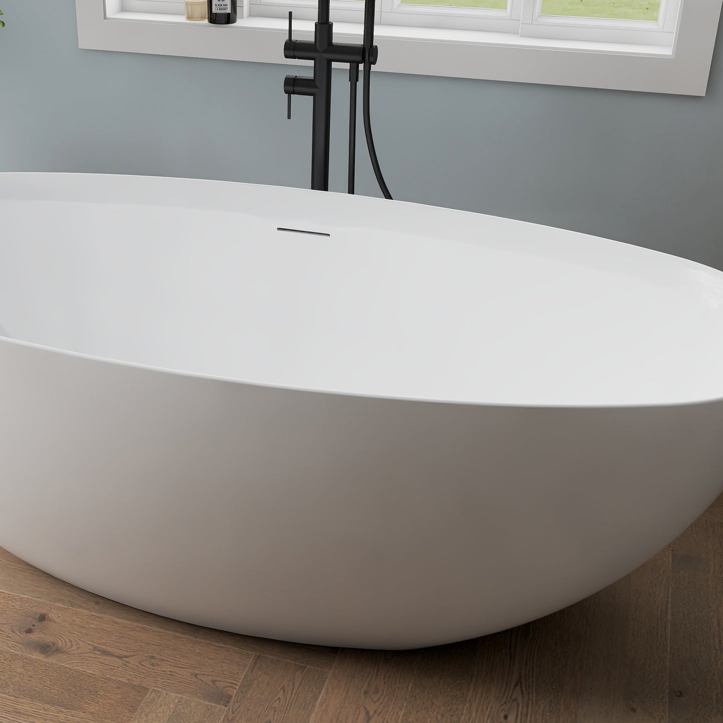 Medunjess 65" Minimalist Acrylic Freestanding Bathtub Soaking Tub