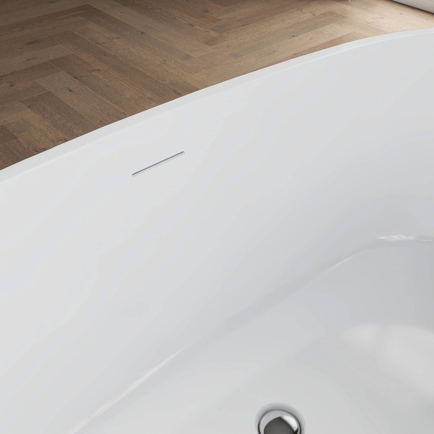 Medunjess 67'' Mono Freestanding Tub Deep Soaking Acrylic Bathtub