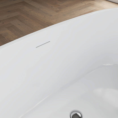 Medunjess 67'' Mono Freestanding Tub Deep Soaking Acrylic Bathtub