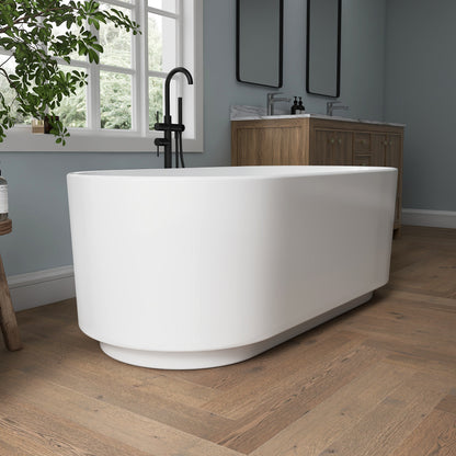 Medunjess 67'' Aria Acrylic Freestanding Tub Freestanding Soaking Bathtub