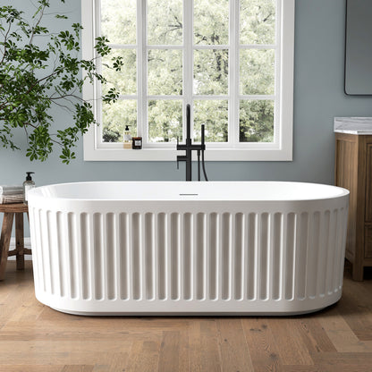 Medunjess 67'' Apollo Freestanding Acrylic Tub Deep Soaking Bathtub